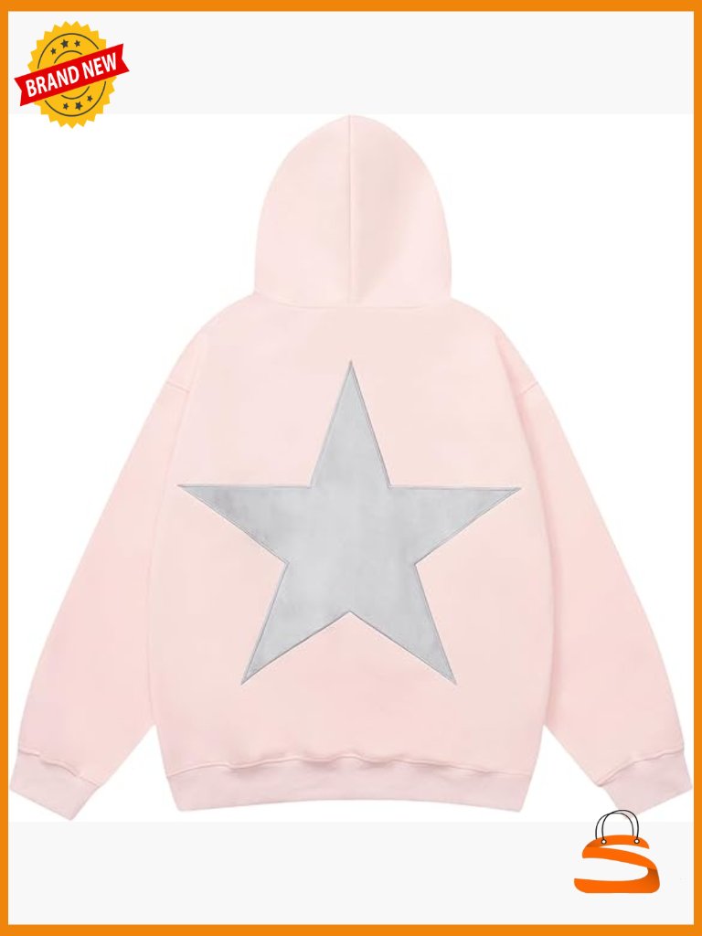 Oversized Graphic Star Hoodie Y2k Streetwear Pullover Sweatshirt